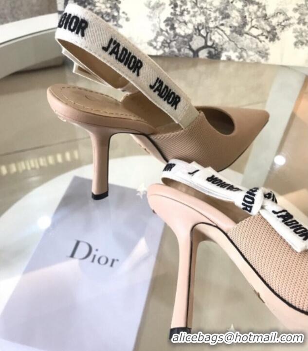 Good Product Dior J'Adior Slingback 6.5 cm Pumps/Ballet Flat in Knit Fabric Nude 325152