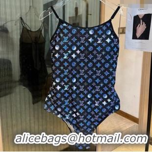 Promotional Louis Vuitton One Piece Swimwear 030602 Blue/Printed Monogram 2024