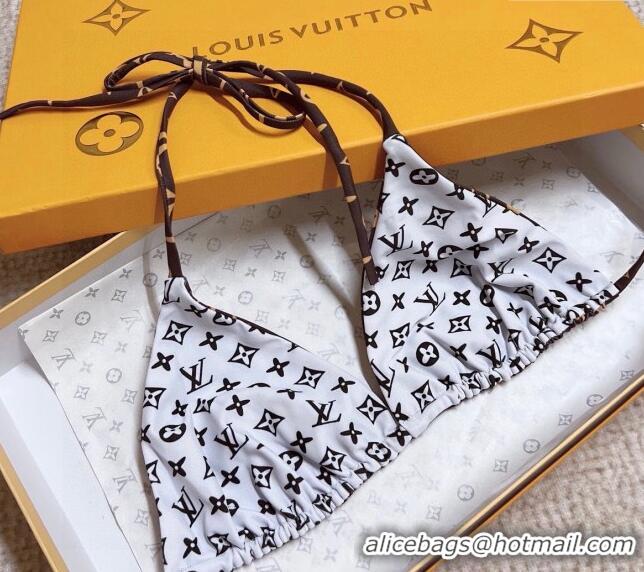 Top Grade Louis Vuitton Two-Pieces Swimwear 030601 White/Brown 2024