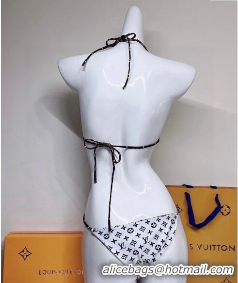 Top Grade Louis Vuitton Two-Pieces Swimwear 030601 White/Brown 2024