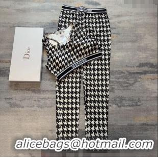 ​Grade Discount Dior Houndstooth Yoga Activewear 0306 Black/White 2024