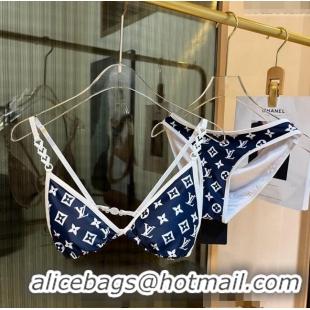 ​Luxurious Louis Vuitton Two Pieces Swimwear 030601 Blue/White 2024