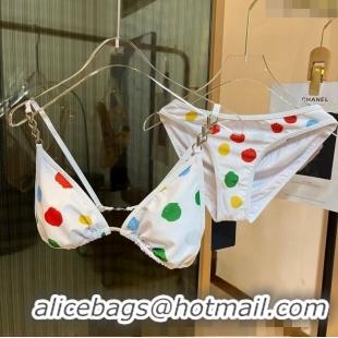 Top Design Louis Vuitton Two Pieces Swimwear 030601 White/Dots Painting 2024