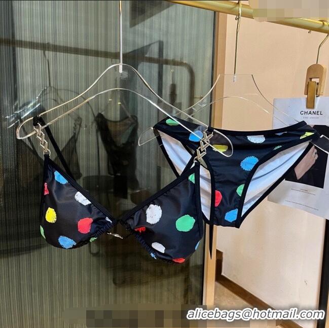 ​Best Price Louis Vuitton Two Pieces Swimwear 030601 Black/Dots Painting 2024