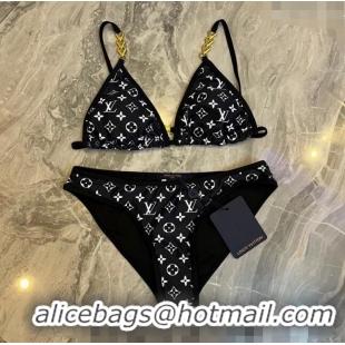 ​Top Quality Louis Vuitton Two Pieces Swimwear 030601 Black/White/Gold 2024