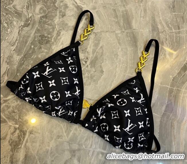 ​Top Quality Louis Vuitton Two Pieces Swimwear 030601 Black/White/Gold 2024