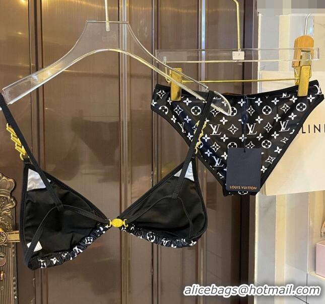 ​Top Quality Louis Vuitton Two Pieces Swimwear 030601 Black/White/Gold 2024