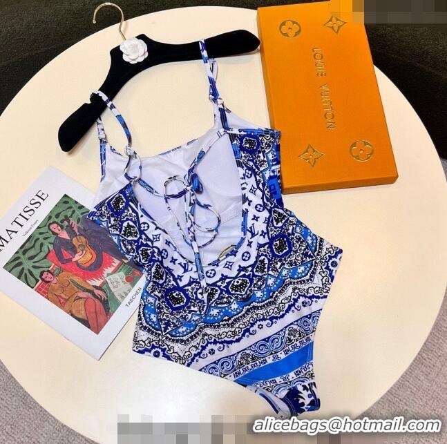 ​Good Taste Louis Vuitton One Piece Swimwear 030602 Blue/White 2024