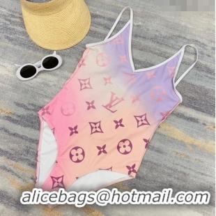 Luxurious Louis Vuitton One Piece Swimwear 030602 Gradient Pink 2024