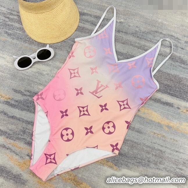 Luxurious Louis Vuitton One Piece Swimwear 030602 Gradient Pink 2024