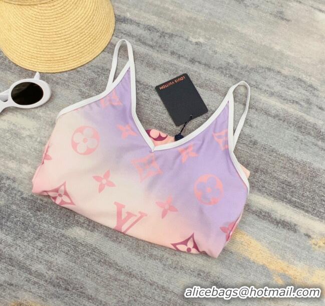 Luxurious Louis Vuitton One Piece Swimwear 030602 Gradient Pink 2024