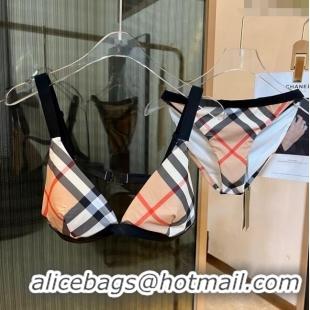 Cheapest Burberry Two Pieces Swimwear 030601 Beige/Black 2024