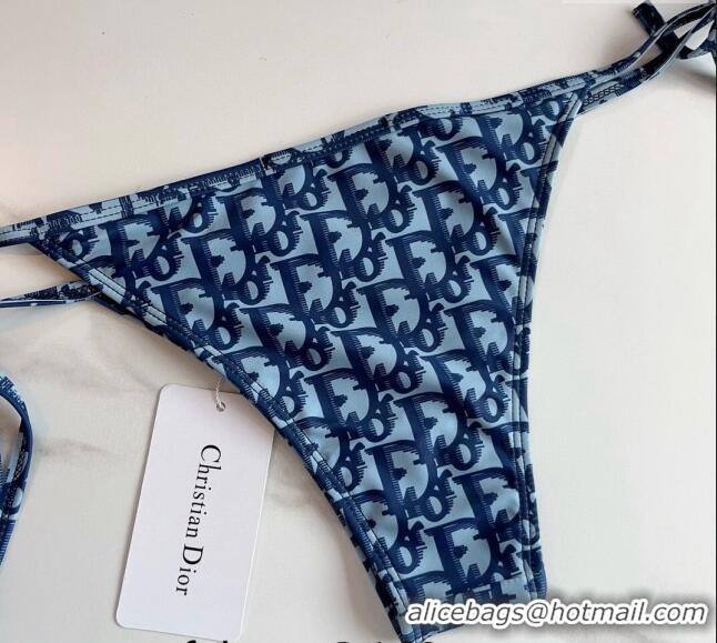 New Cheap Dior Oblique Swimwear 0306 Light Blue/Blue 2024