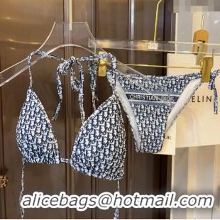 Buy Fashionable Dior Two Pieces Swimwear 030605 Blue 2024