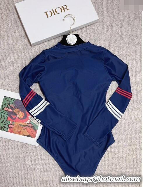 Trendy Design Dior Star Long Sleeve Swimwear 030603 Blue 2024