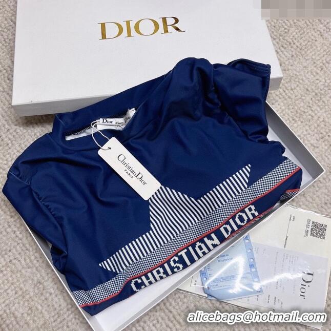 Trendy Design Dior Star Long Sleeve Swimwear 030603 Blue 2024