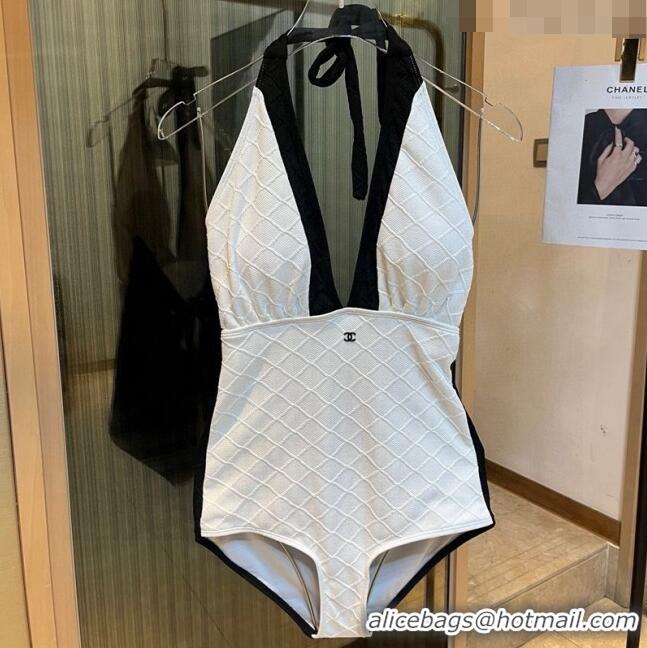 ​Buy Inexpensive Chanel Quilted Swimwear 030601 White/Black 2024