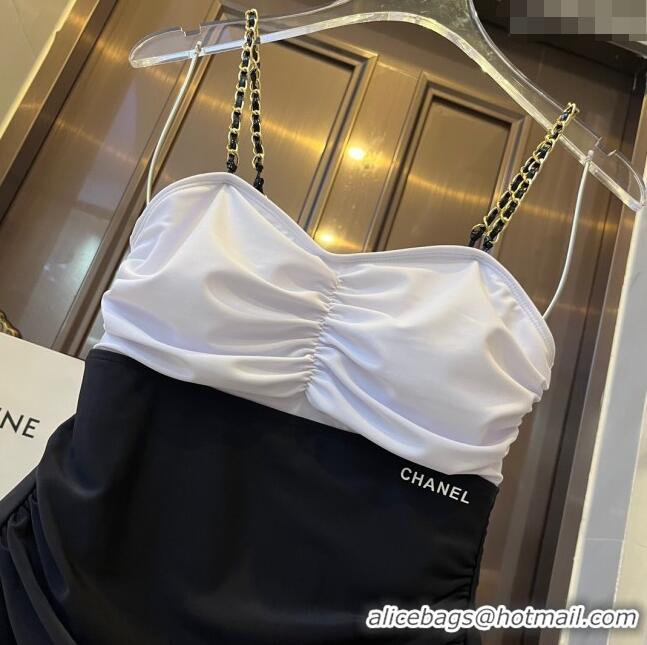 Affordable Price Chanel Swimwear with Chain 0306 Black/White 2024