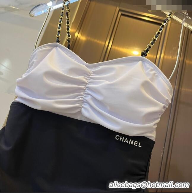 Affordable Price Chanel Swimwear with Chain 0306 Black/White 2024