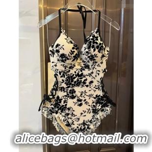 ​Reasonable Price Chanel Flora Swimwear 0306 Beige/Black 2024