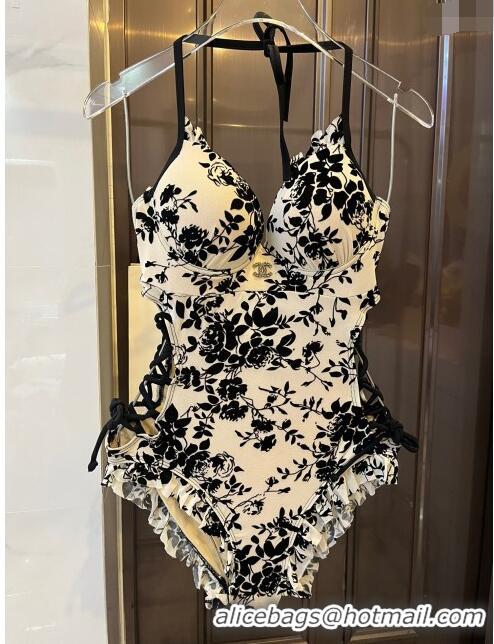 ​Reasonable Price Chanel Flora Swimwear 0306 Beige/Black 2024