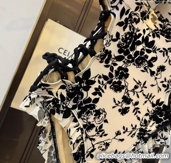 ​Reasonable Price Chanel Flora Swimwear 0306 Beige/Black 2024