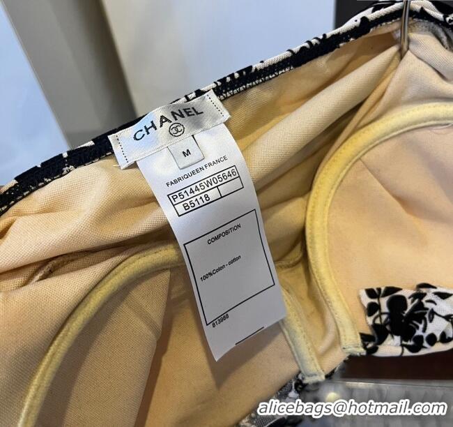 ​Reasonable Price Chanel Flora Swimwear 0306 Beige/Black 2024