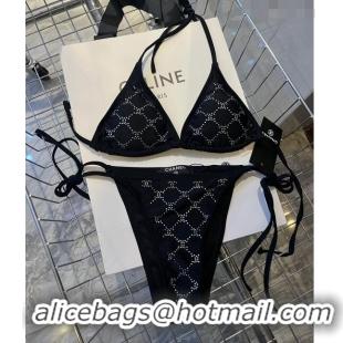 Inexpensive Chanel Quilted Swimwear with Crystals 0306 Black 2024