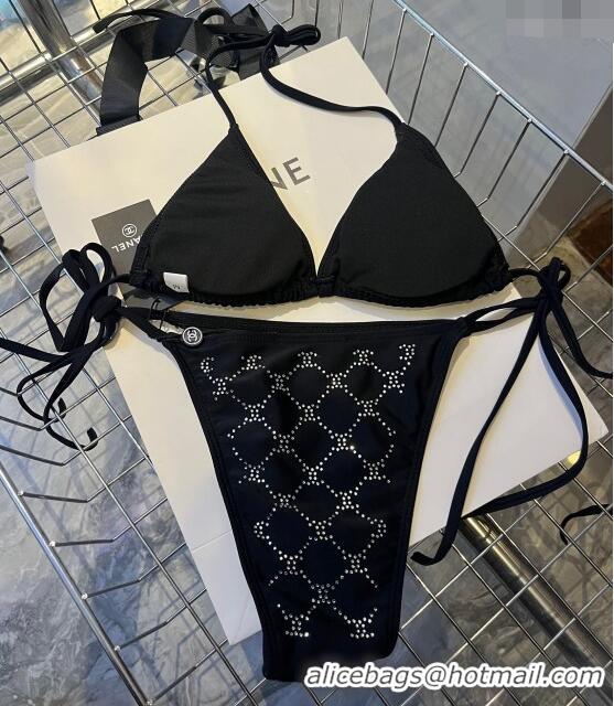 Inexpensive Chanel Quilted Swimwear with Crystals 0306 Black 2024