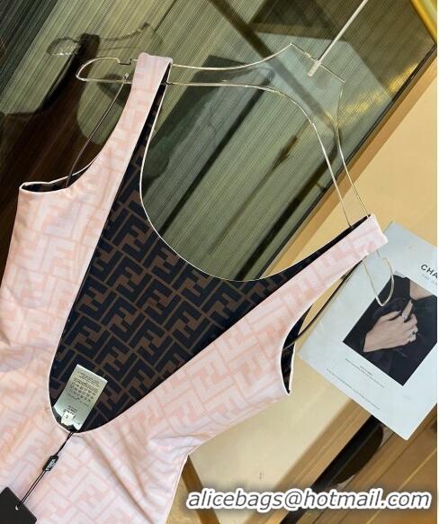 ​Famous Brand Fendi FF Reversible Swimwear 0306 Light Pink/Brown 2024