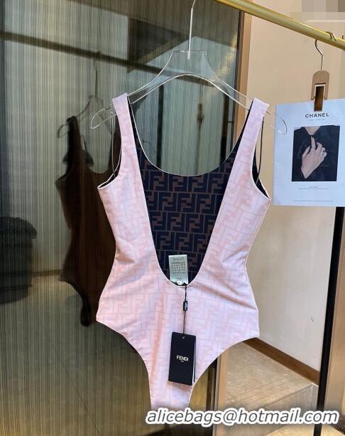 ​Famous Brand Fendi FF Reversible Swimwear 0306 Light Pink/Brown 2024