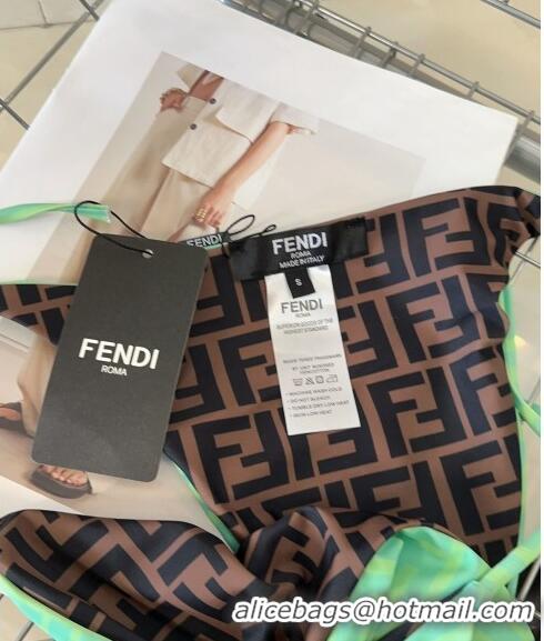 Low Cost Fendi FF Reversible Swimwear 0306 Green/Brown 2024