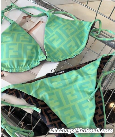 Low Cost Fendi FF Reversible Swimwear 0306 Green/Brown 2024