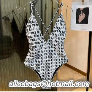 Buy Ladies Fendi FF Swimwear 0307 White/Black 2024