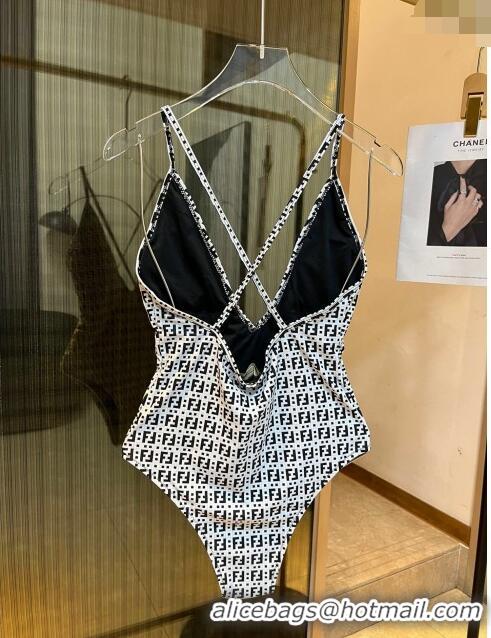 Buy Ladies Fendi FF Swimwear 0307 White/Black 2024