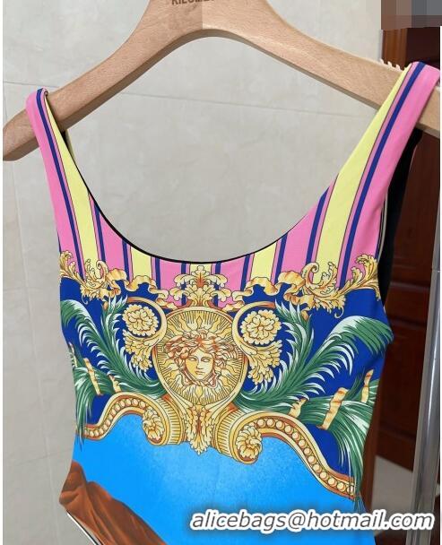 Youthful Versace One Piece Swimwear 0307 Blue/Multicolor 2024