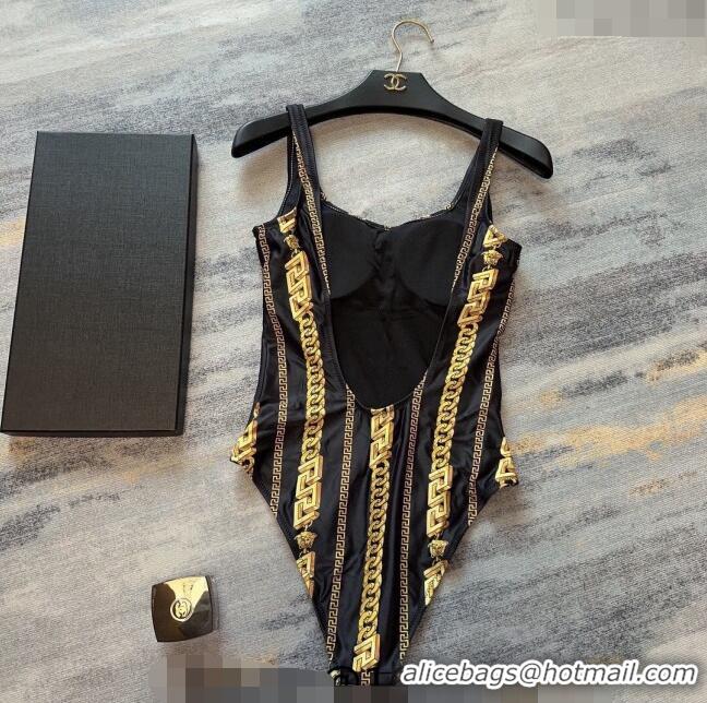 ​Best Price Versace Swimwear with Chain 0307 Black 2024