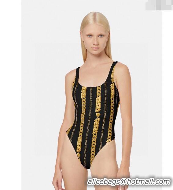 ​Best Price Versace Swimwear with Chain 0307 Black 2024