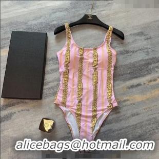 Good Quality Versace Swimwear with Chain 0307 Pink 2024