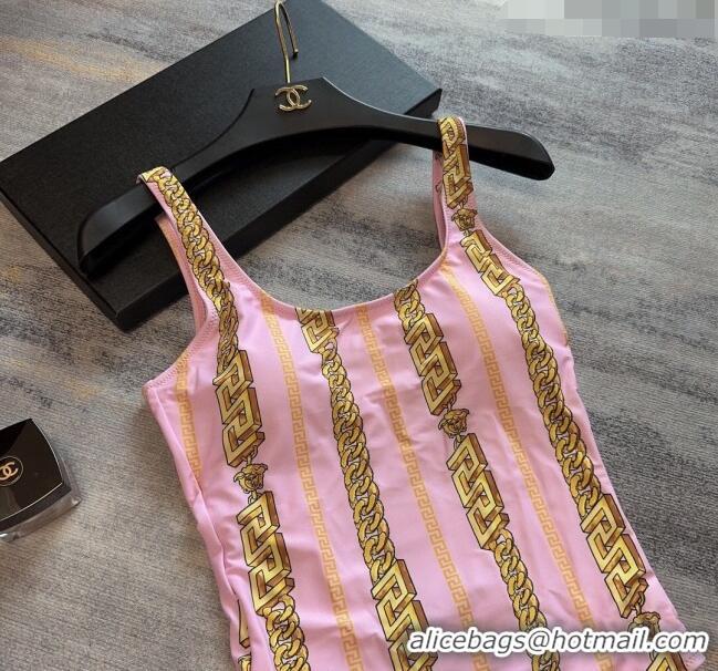 Good Quality Versace Swimwear with Chain 0307 Pink 2024