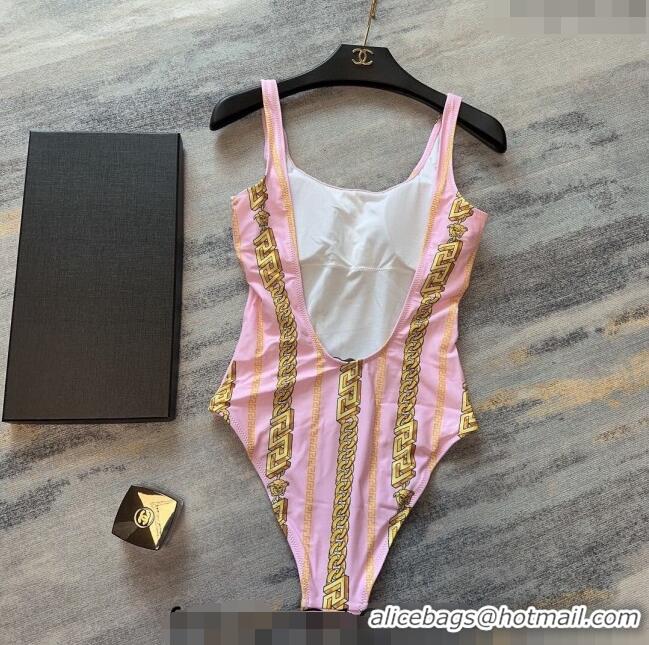 Good Quality Versace Swimwear with Chain 0307 Pink 2024