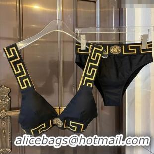 Sumptuous Discount Versace Two Pieces Swimwear 030703 Black/Gold 2024