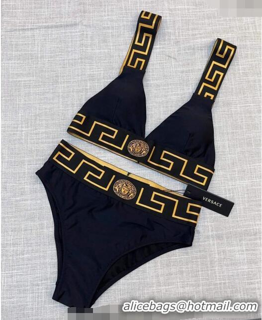 Sumptuous Discount Versace Two Pieces Swimwear 030703 Black/Gold 2024