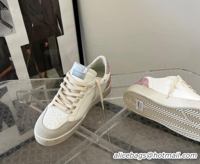 Unique Style Golden Goose Ball Star Sneakers with silver glitter star and pink glitter heel tab 129004