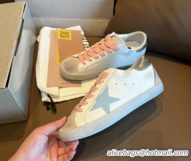 Grade Golden Goose GGDB Super-Star Leather Sneakers White/Blue/Pink 030401