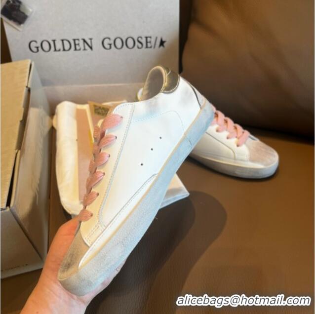 Grade Golden Goose GGDB Super-Star Leather Sneakers White/Blue/Pink 030401