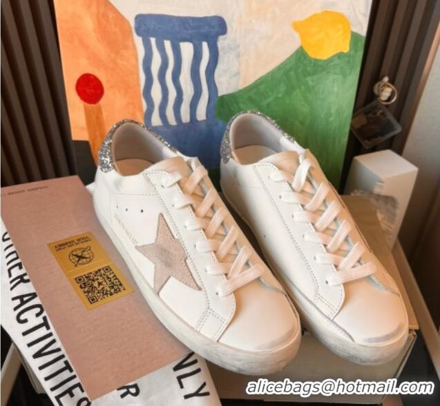 Low Price Golden Goose GGDB Super-Star Leather Sneakers 3403 White/Silver 4030403