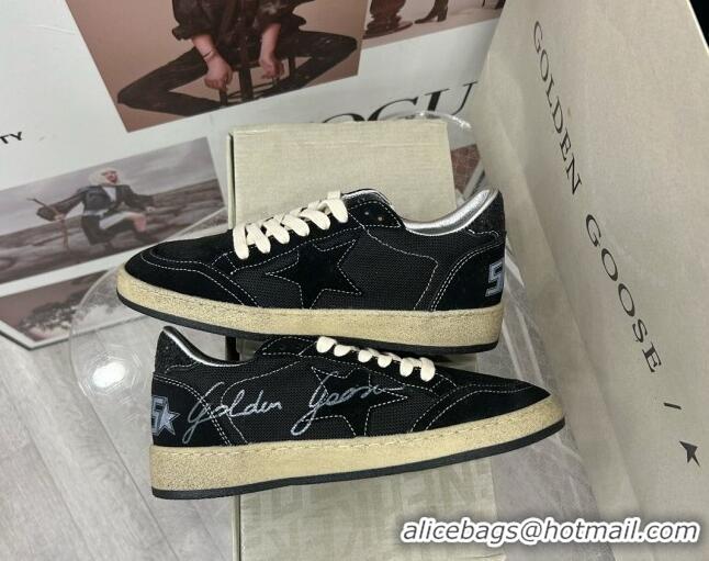 Big Discount Golden Goose GGDB Ball Star Sneakers in Black Suede and Mesh 0328096