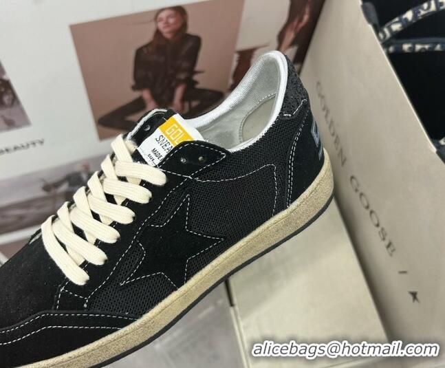 Big Discount Golden Goose GGDB Ball Star Sneakers in Black Suede and Mesh 0328096