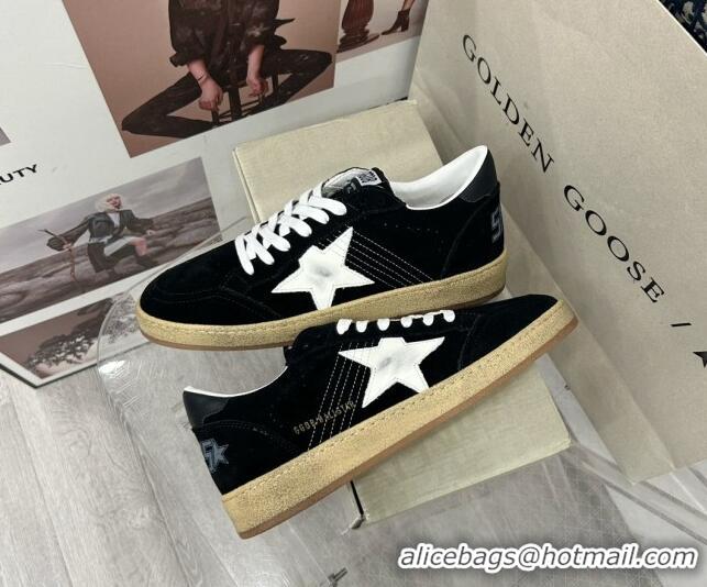 Top Grade Golden Goose GGDB Ball Star Sneakers in Black Suede and White Star 328105